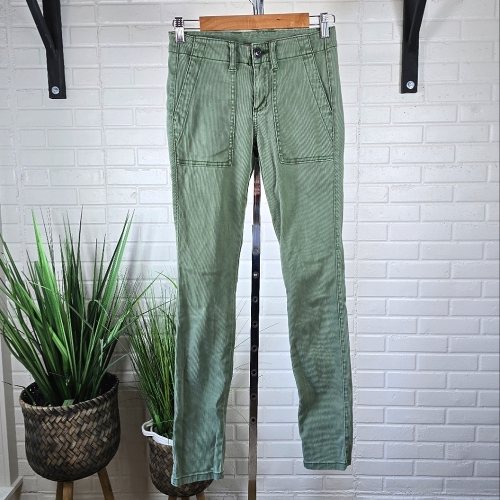 CAbi Green The Quest Skinny Stretch Corduroy Pants Size 2